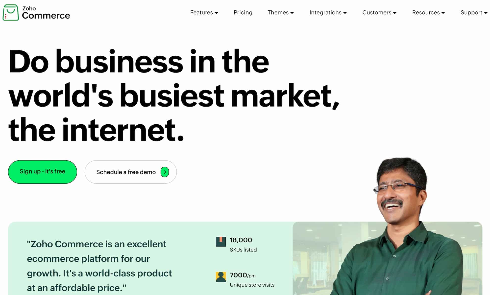 A screenshot from Zoho, one of the best e-commerce platforms.