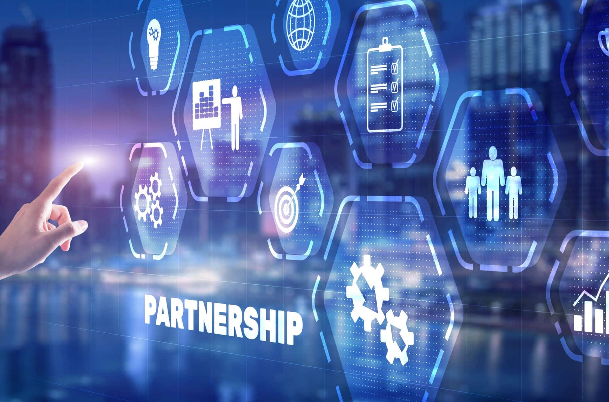 Finger Pointing To Word "Partnership"