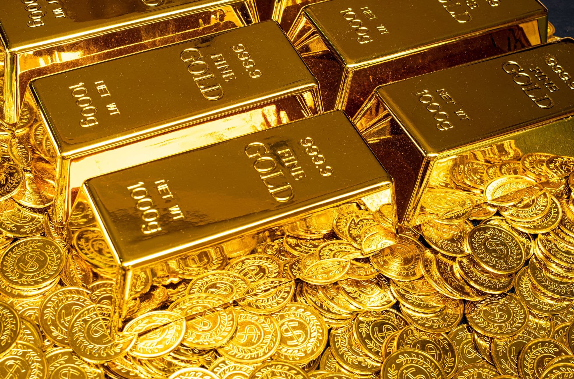 Gold Bars And Coins