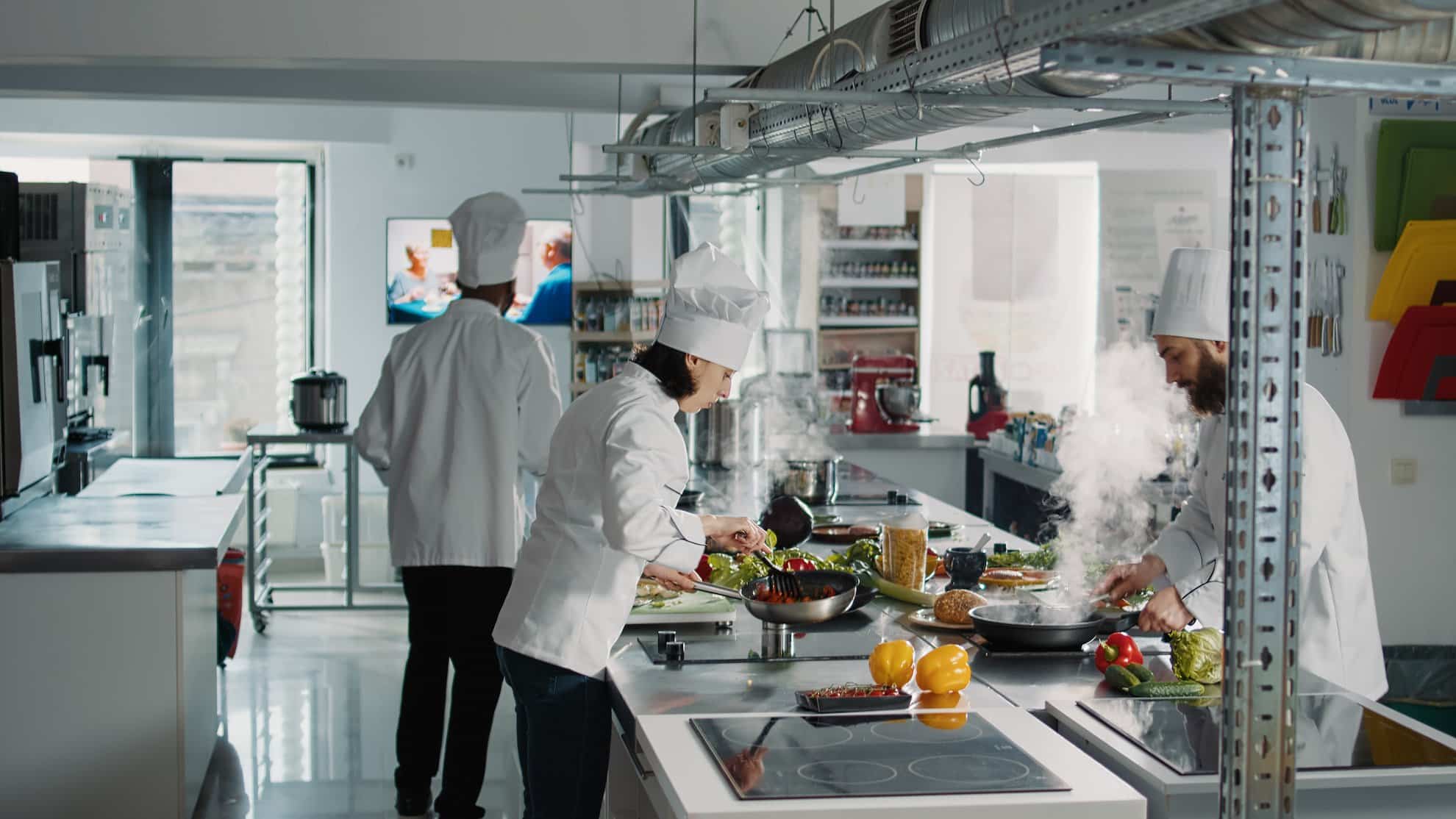 An image of chefs working in their cloud kitchen located in Dubai.