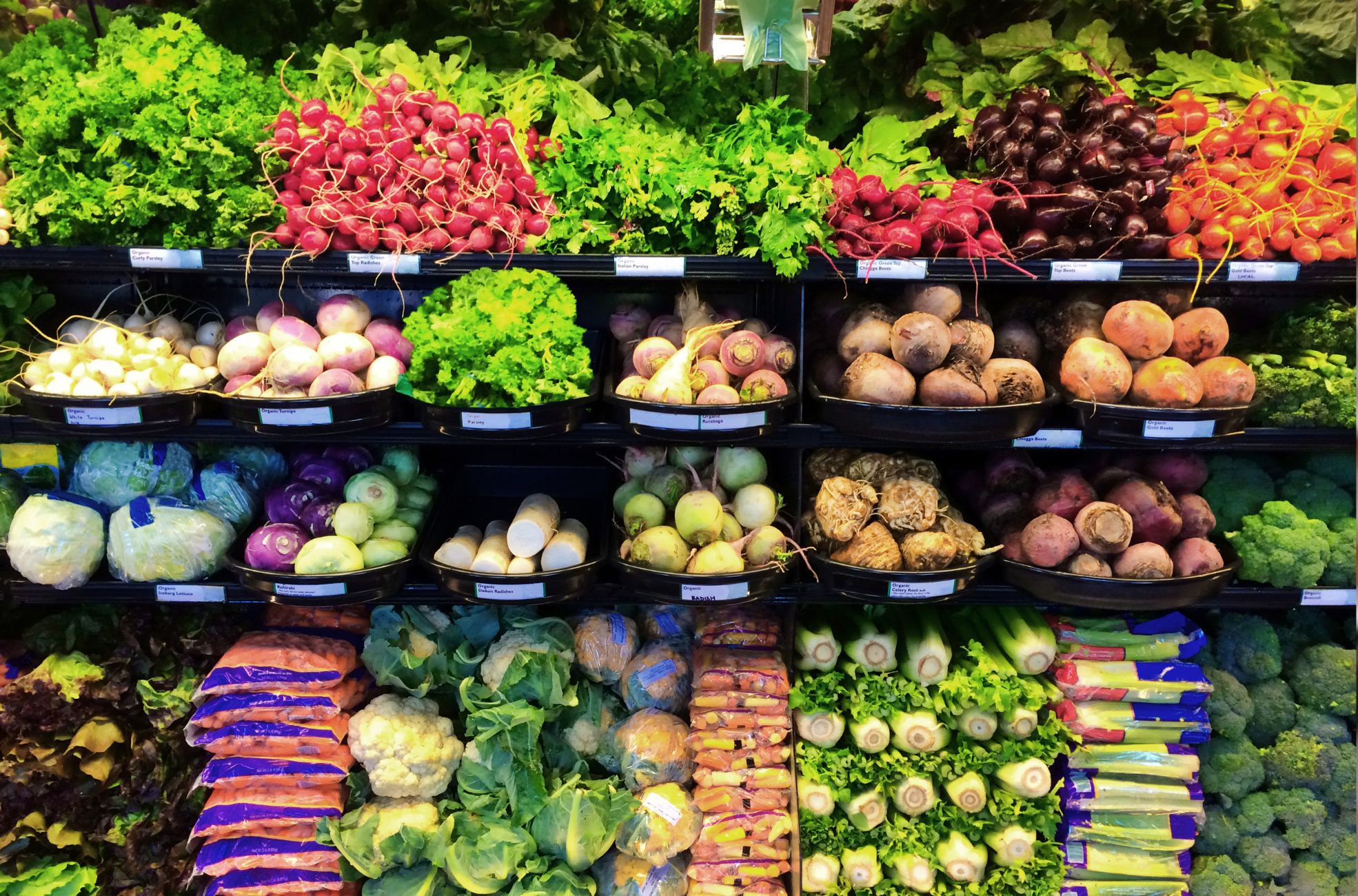 Fruit And Vegetables In Grocery Store