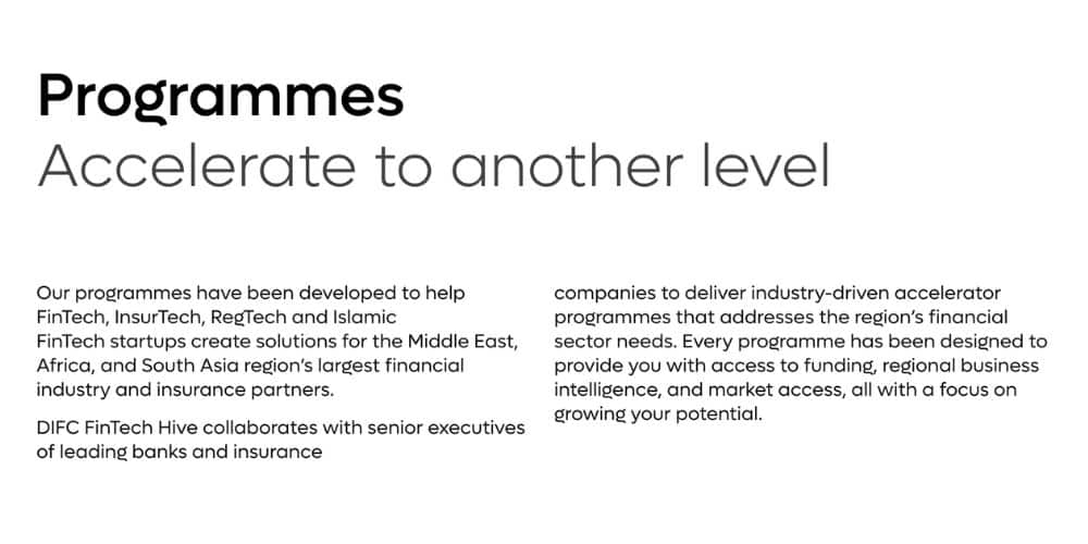 Screenshot Of DIFC Website