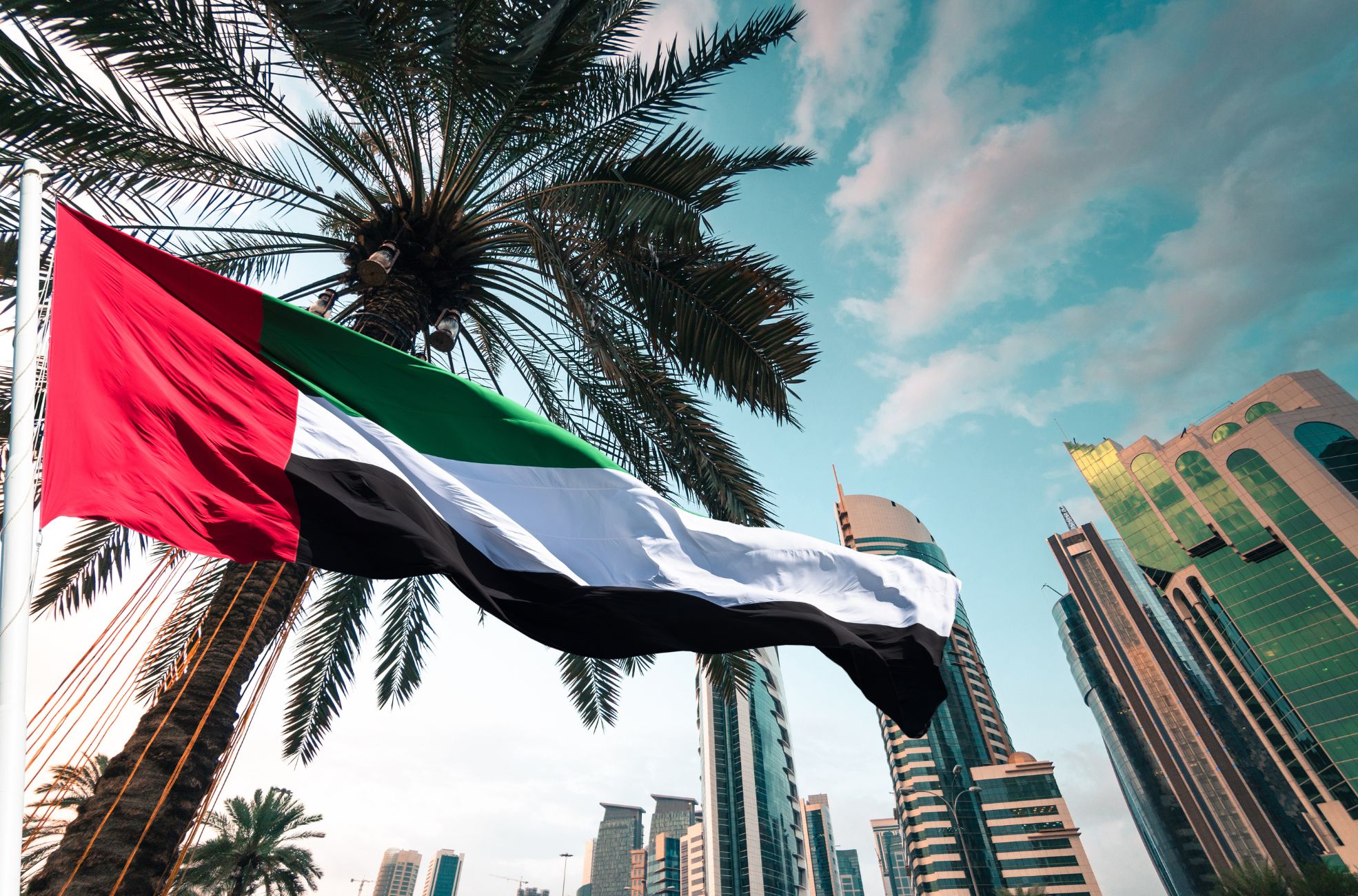 UAE Flag And Buildings