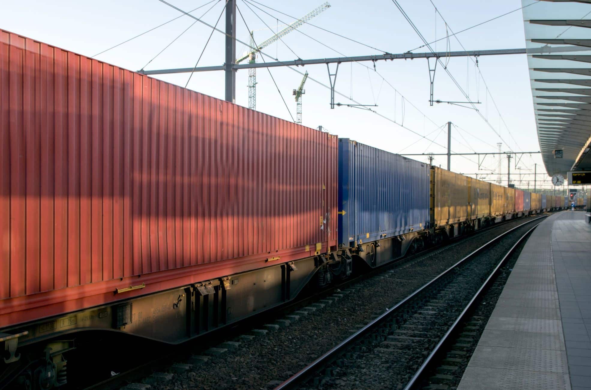 Freight Train On Tracks