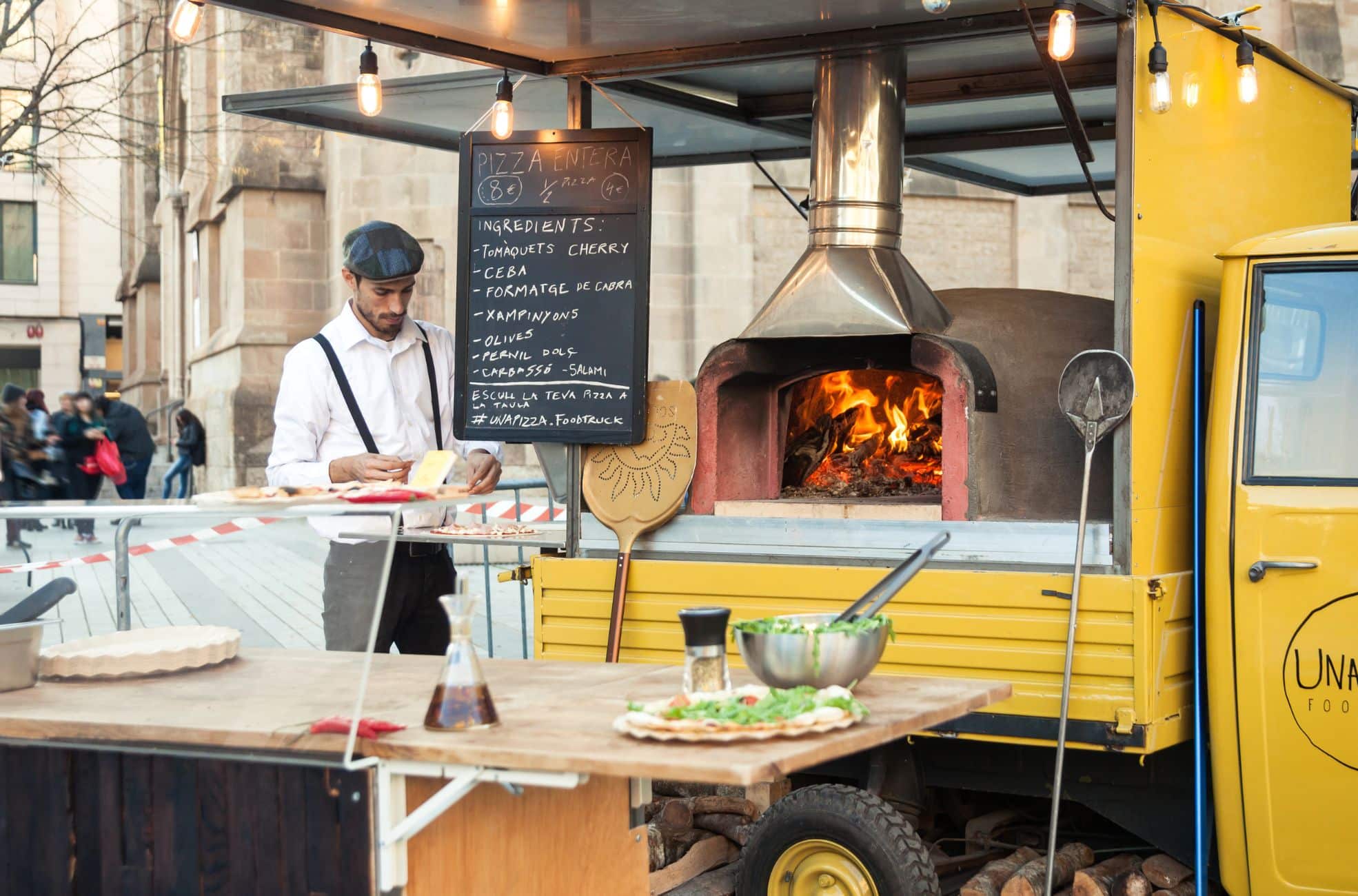 Food Truck Serving Pizza