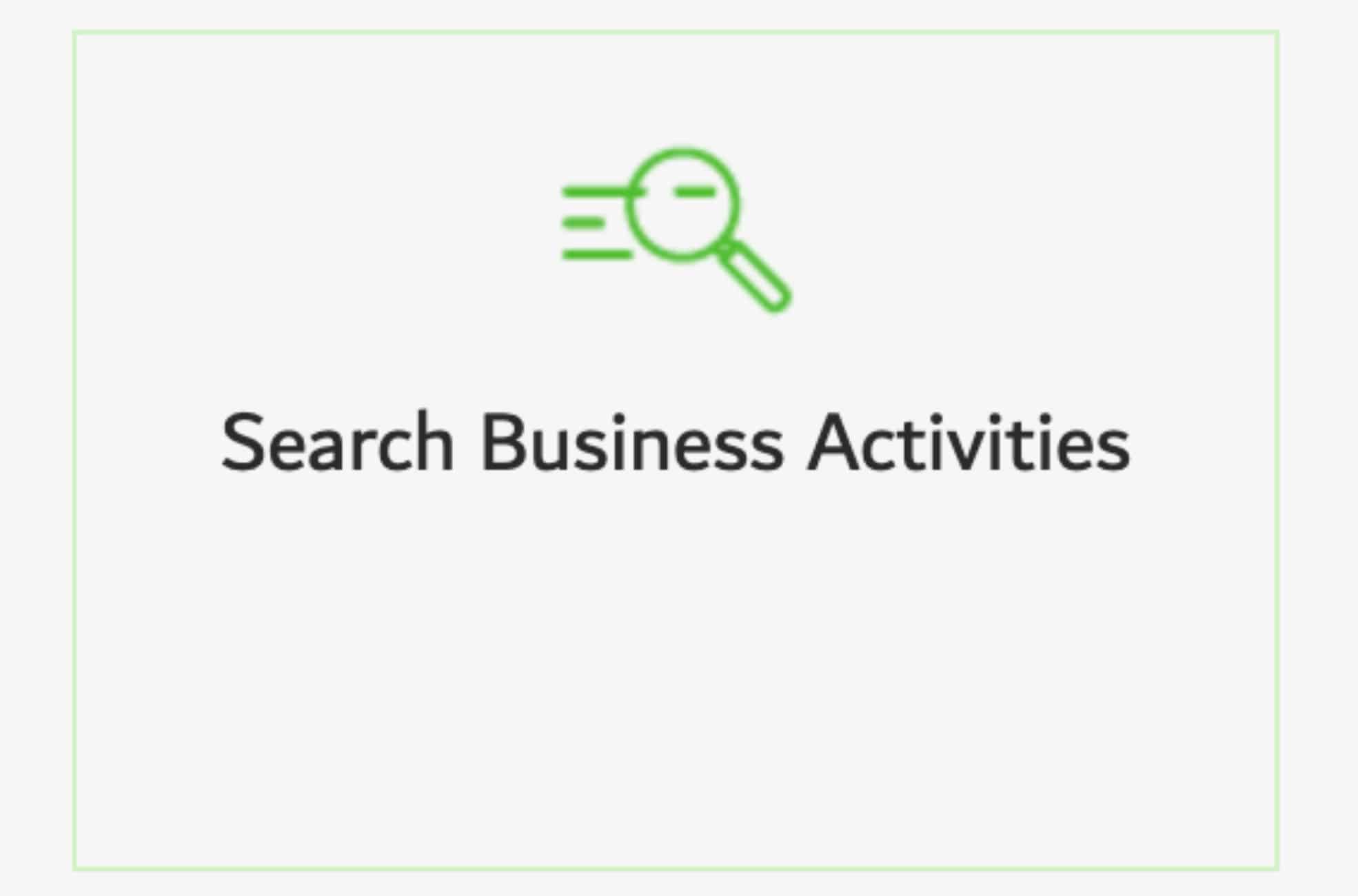 Screenshot Of Business Activities List From DED Wesbite