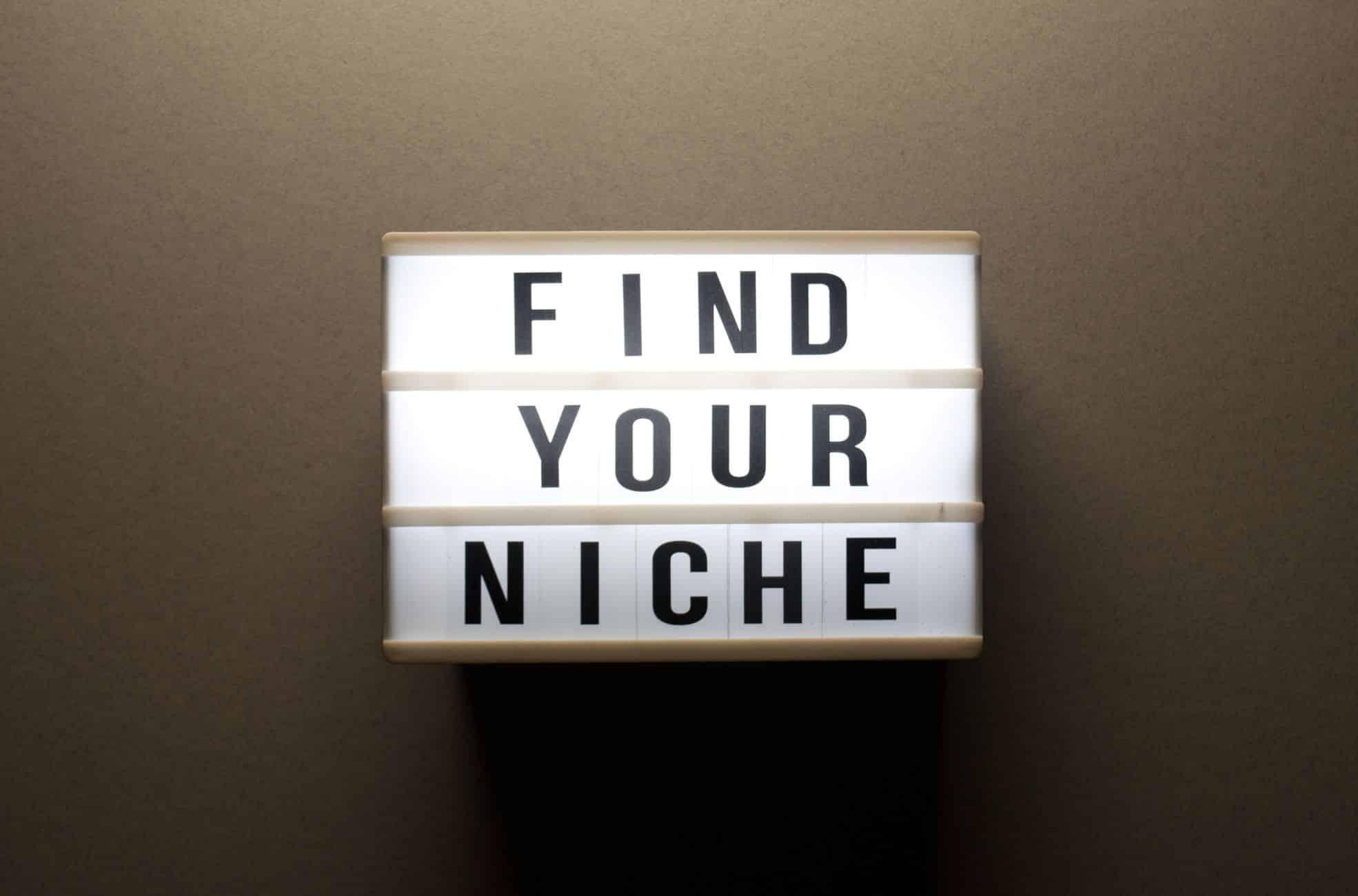 Blocks Reading "Find Your Niche"