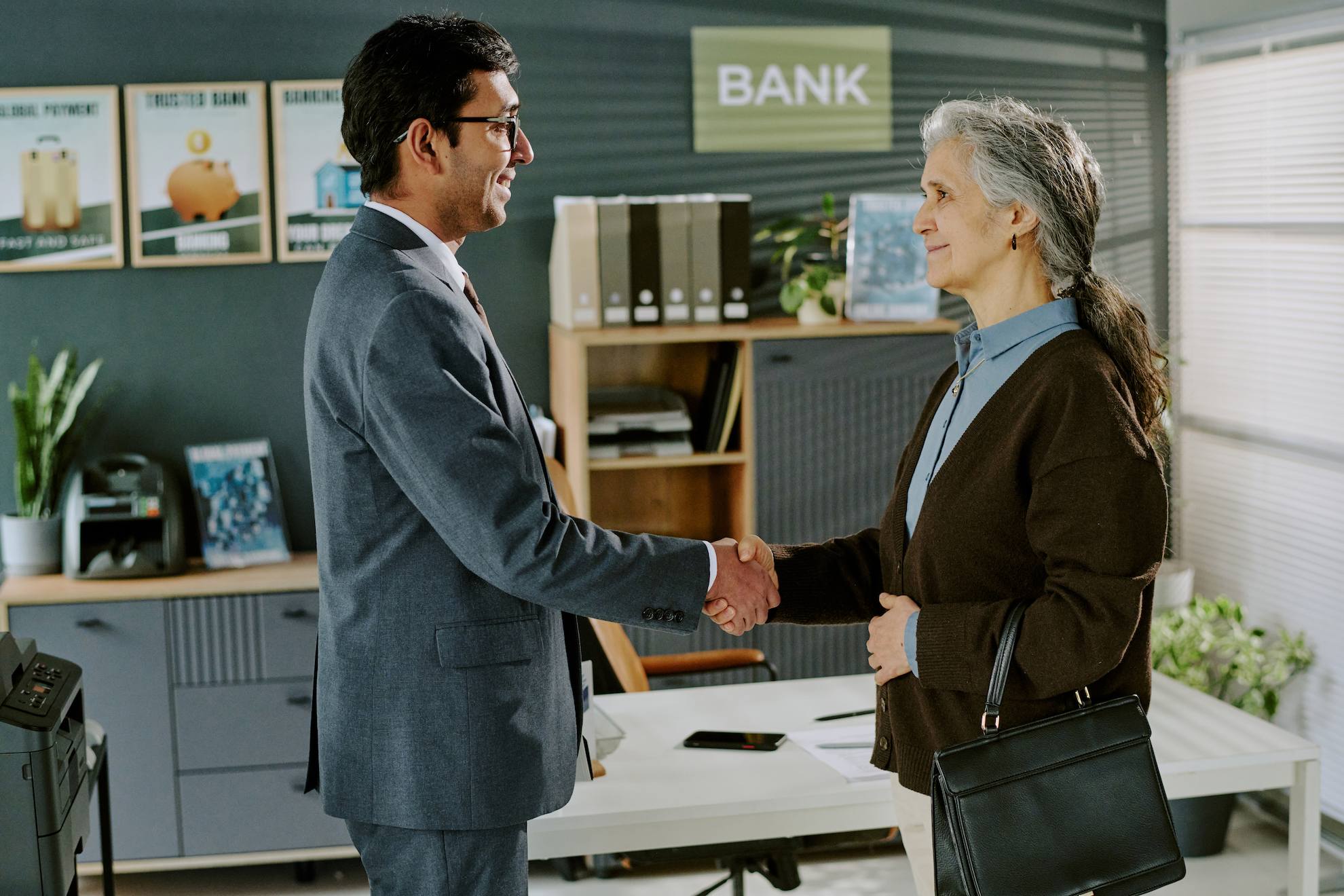 A woman who just opened her business bank account in Dubai with Emirates NBD.