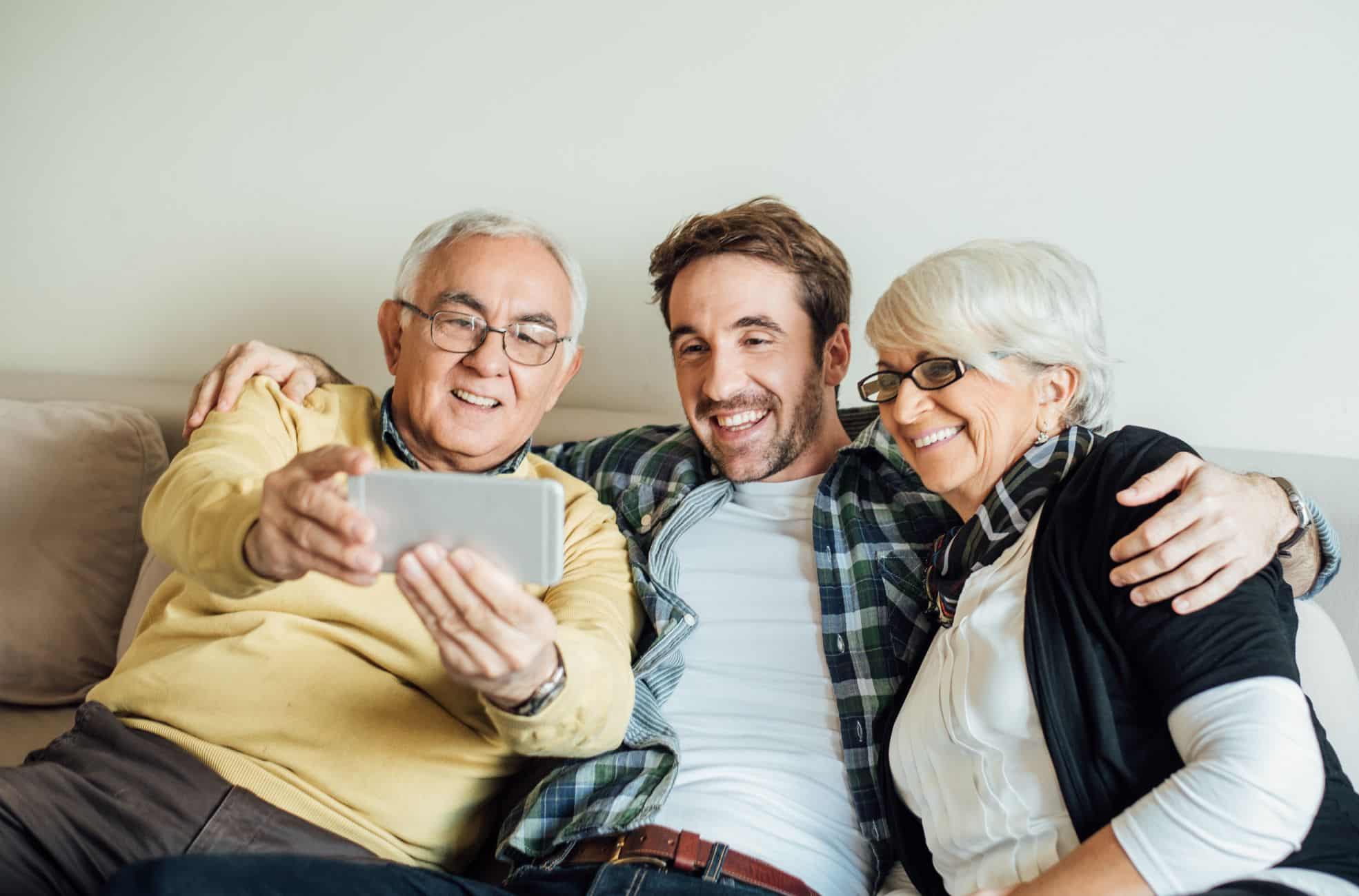 Young Man With His Parents