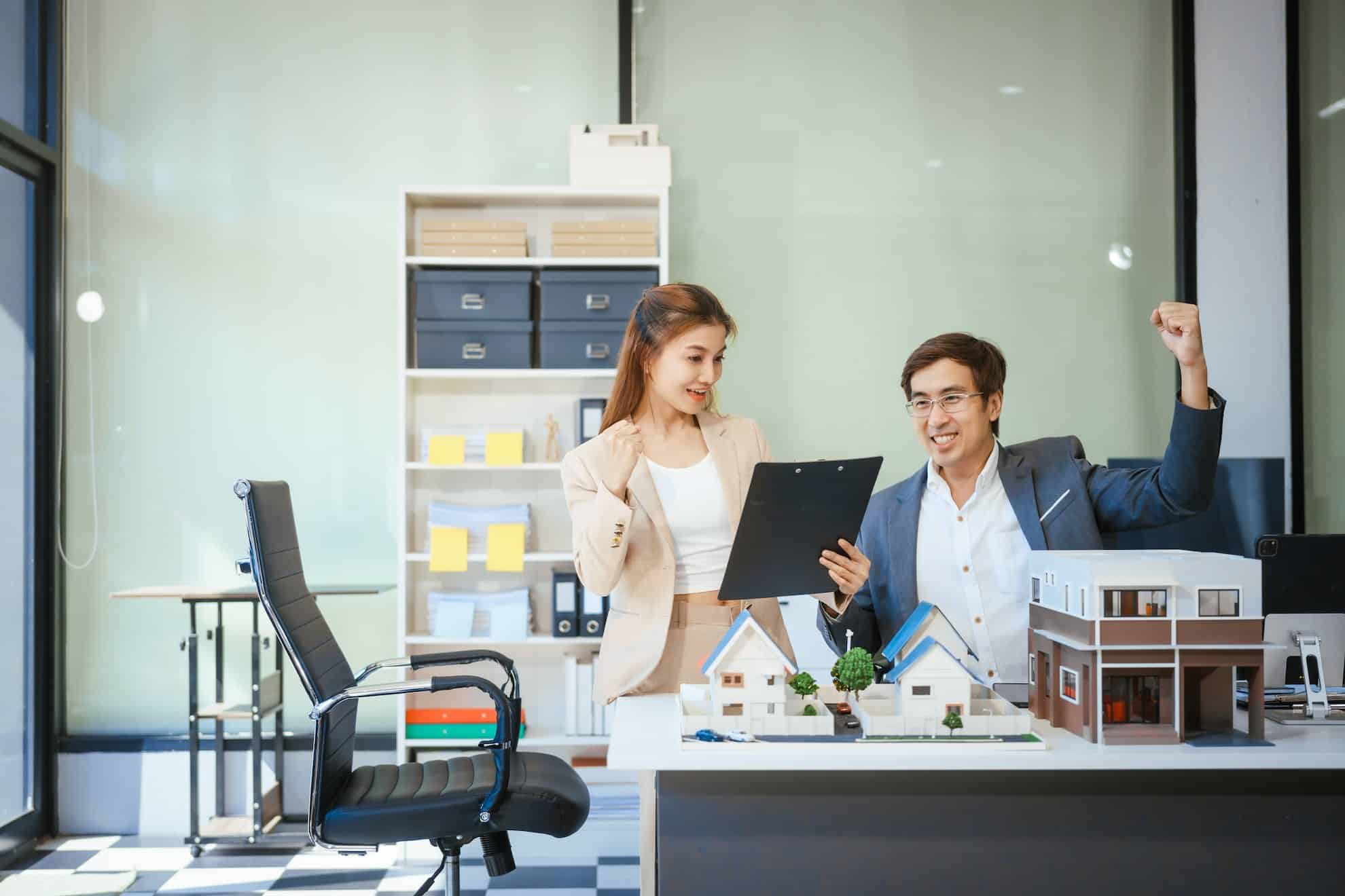 A couple who started a real estate business in Dubai, who got their first sale.