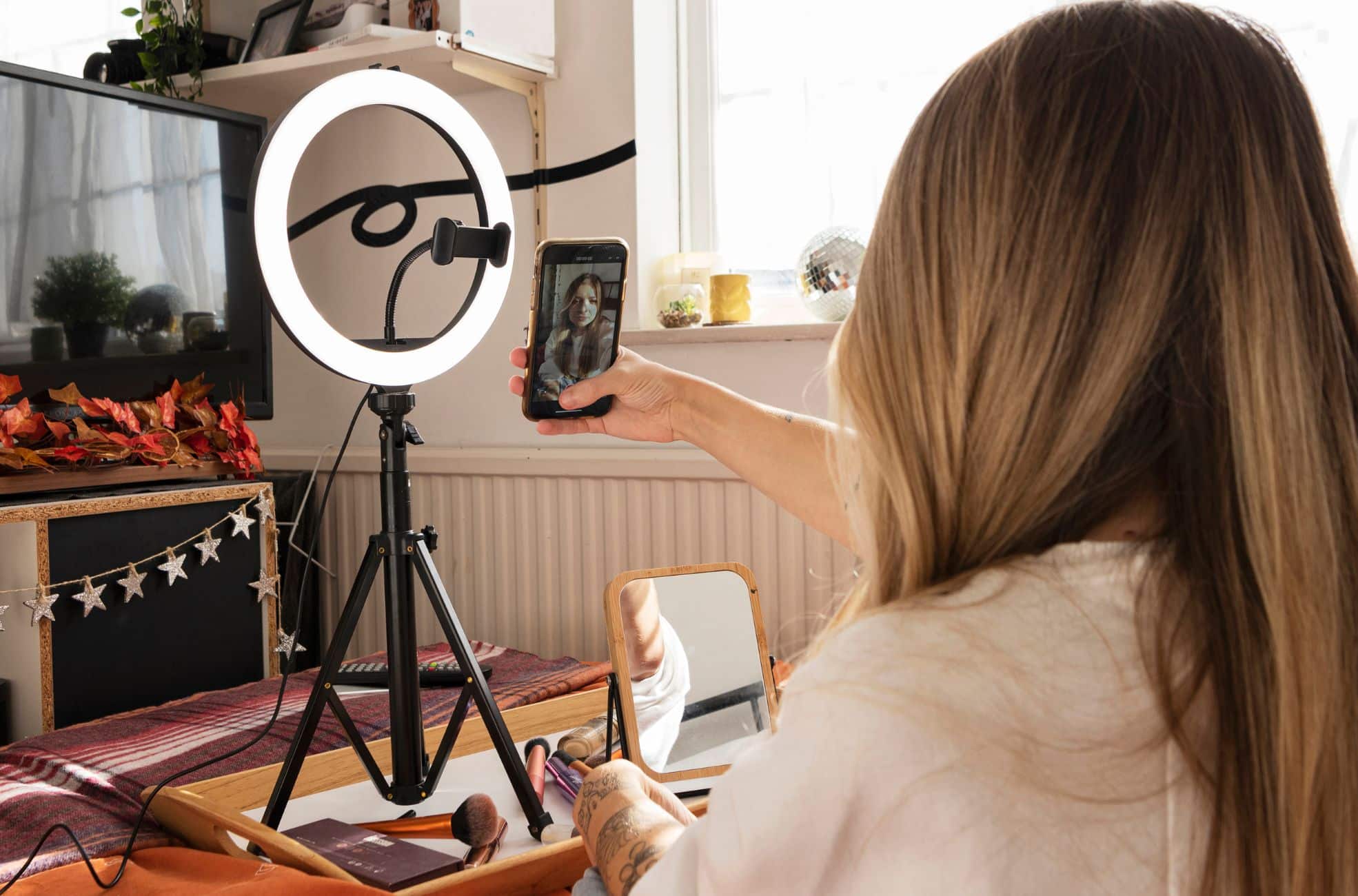 Woman Making YouTube Content