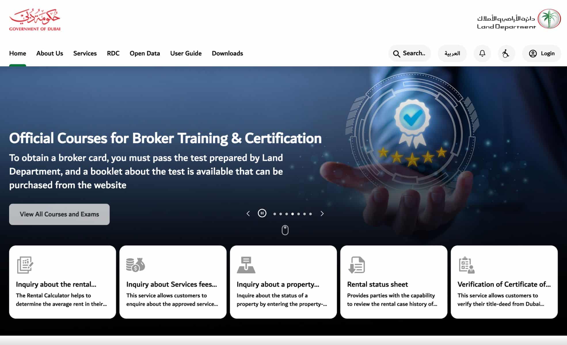 Screenshot Of DLD Webpage For How To Invest In Dubai