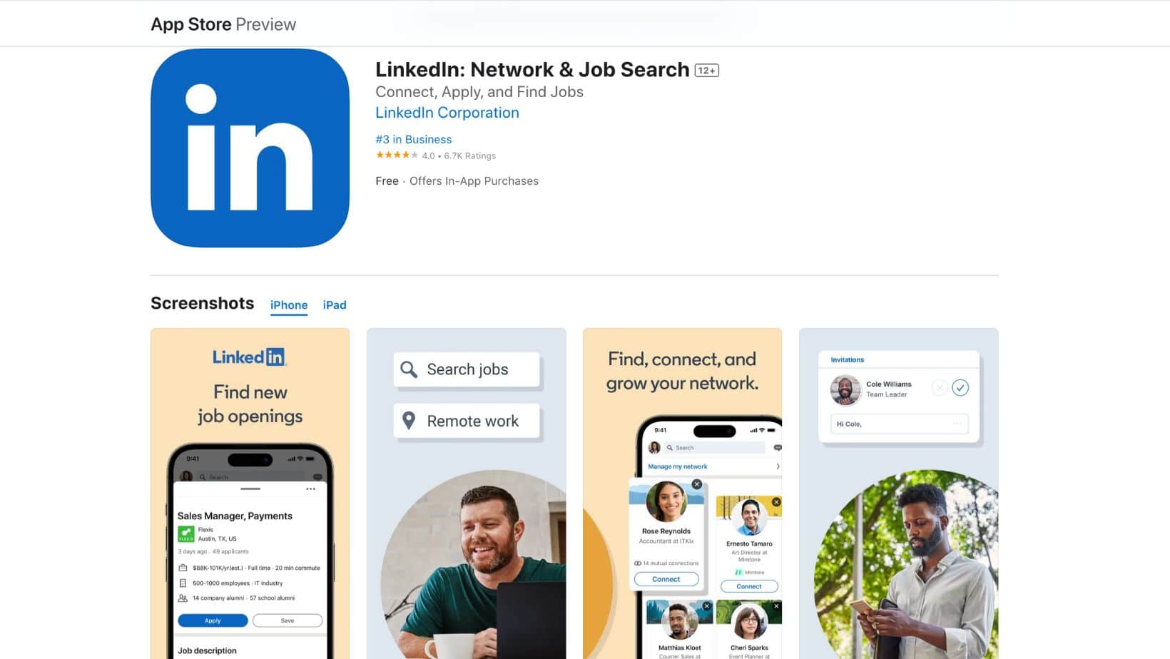 Screenshot Of LinkedIn App