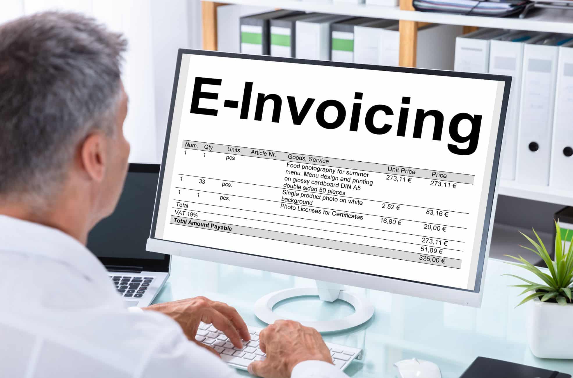 E-Invoicing On Computer
