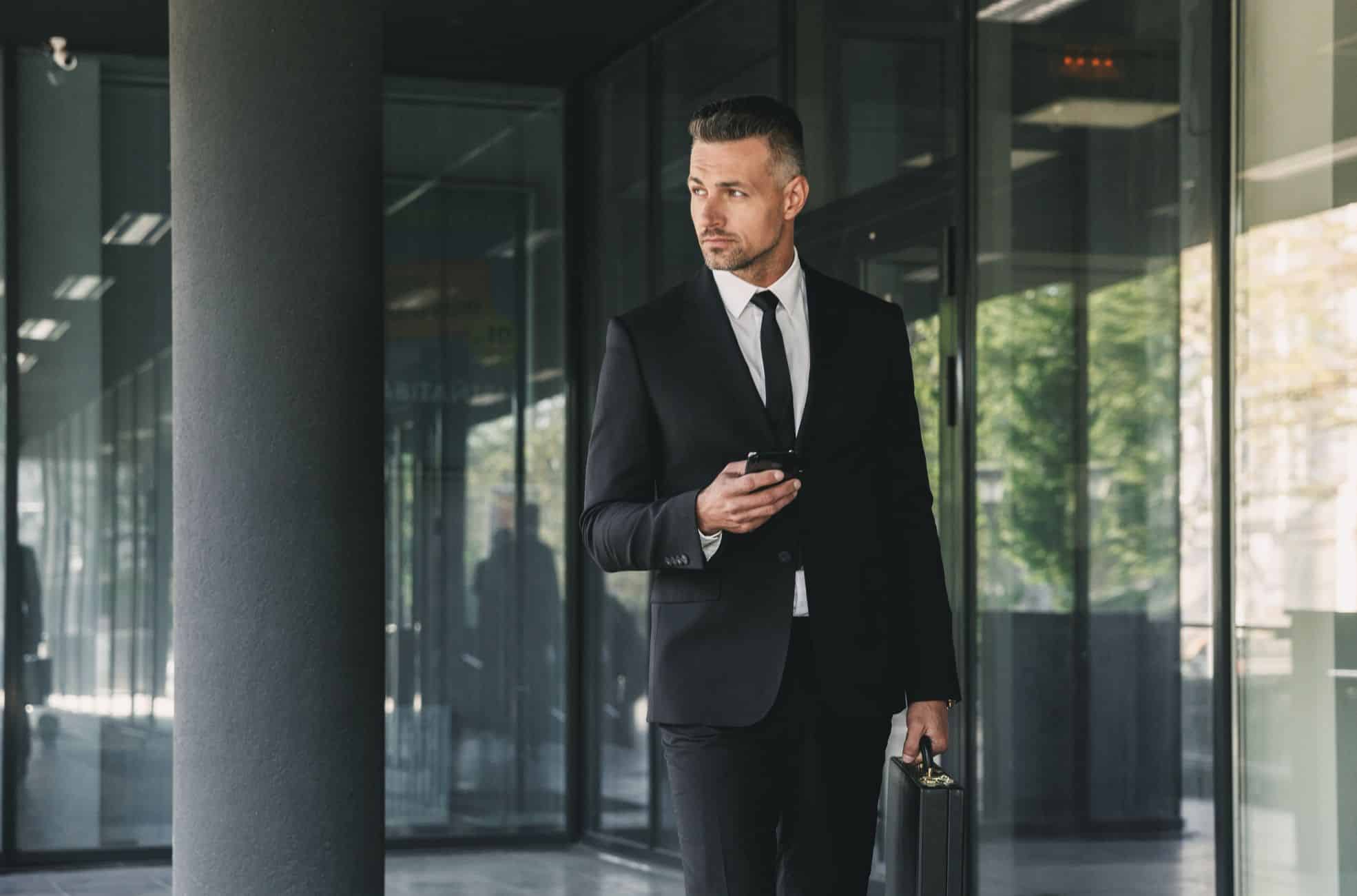 Businessman Outside Building