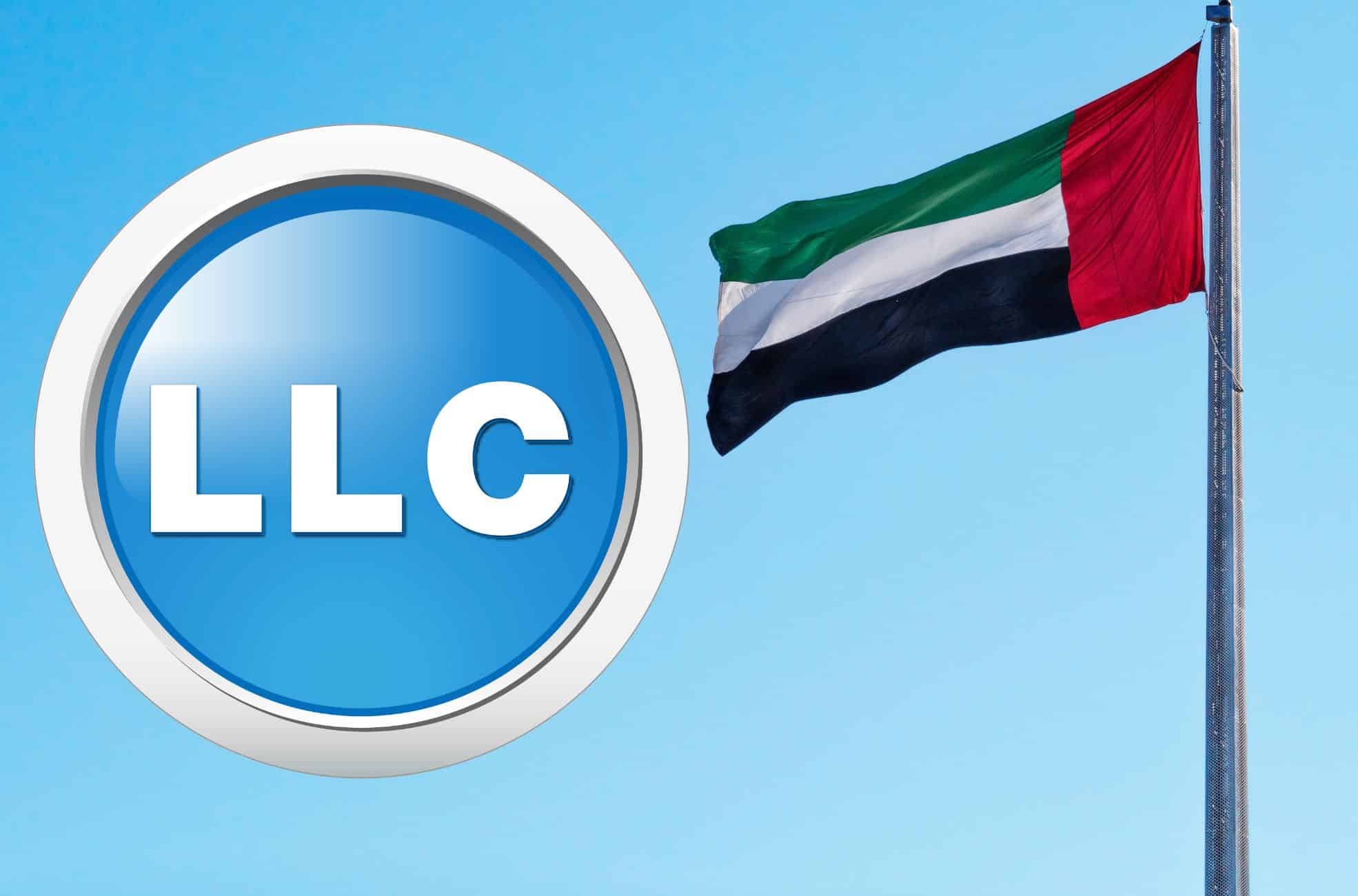 UAE Flag With One-Person Company Logo