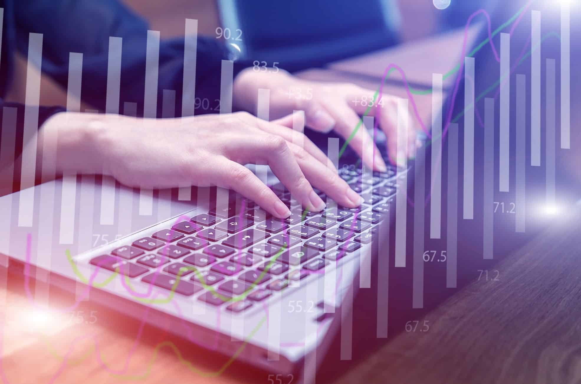 Person Working Online On Laptop