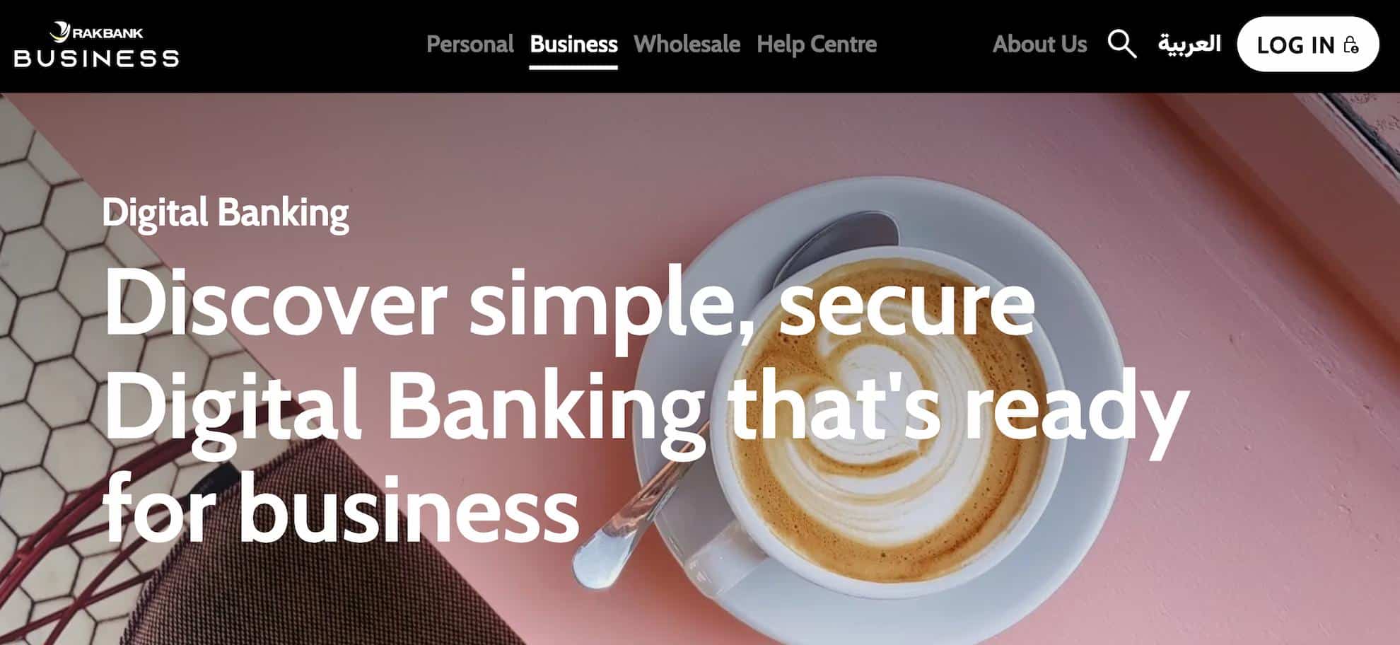 A screenshot from RAKBANK's official website.