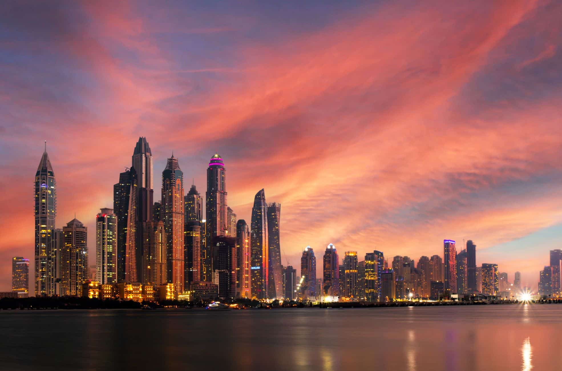 UAE Sunset Over Buildings