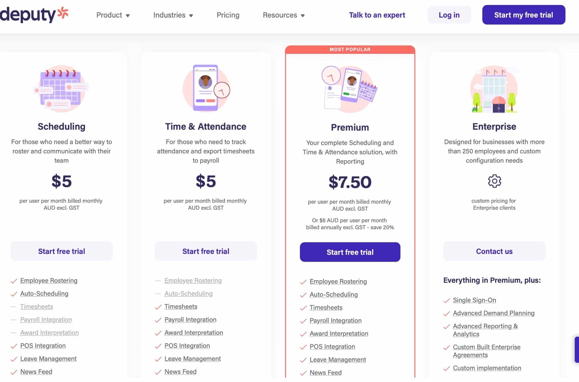 Screenshot of Deptuy's Pricing For HR Software