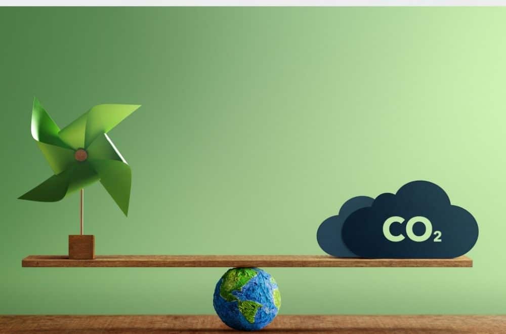 Carbon Trading Diagram Green Background
