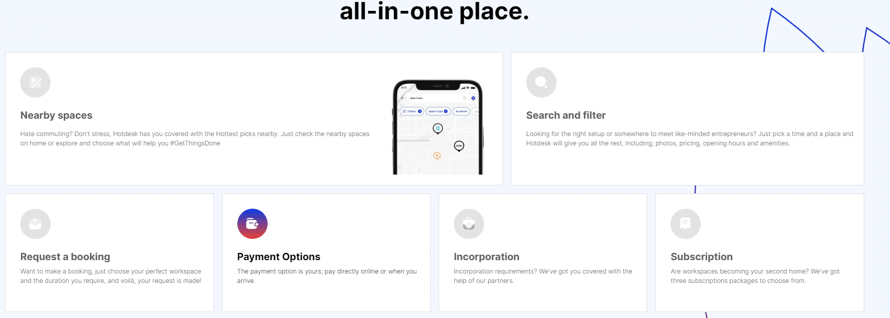 Screenshot of Hotdesk pricing and payment options.