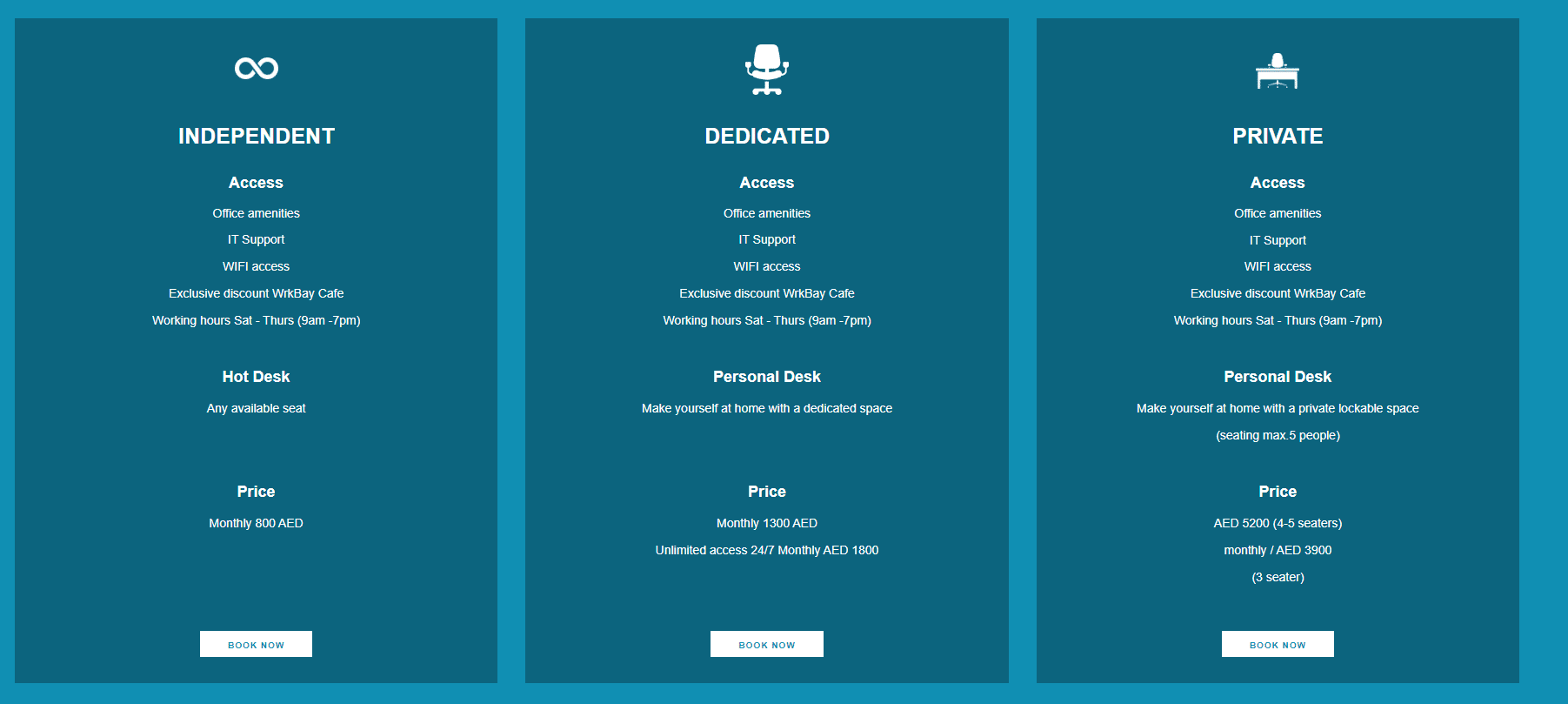 Screenshot of WrkBay pricing and payment options.