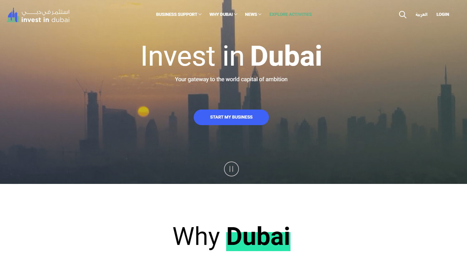 A screenshot of the initial steps toward gaining an general trading license in Dubai.